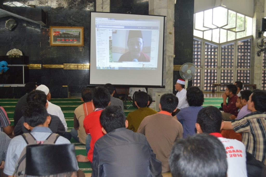 Telekonferen Mahasiswa Lampung dengan Nur ikhwan Abadi di Gaza. (Photo : MINA)