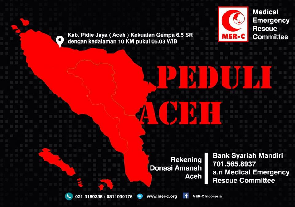 MER-C Kirim Relawan dan Tim Medis Bantu Korban Gempa Aceh