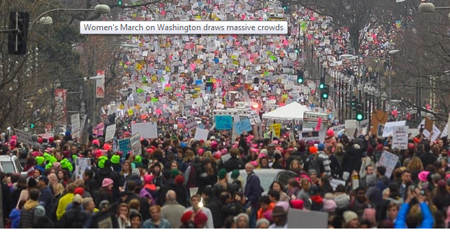 Ratusan Ribu Warga AS Protes Trump di Washington