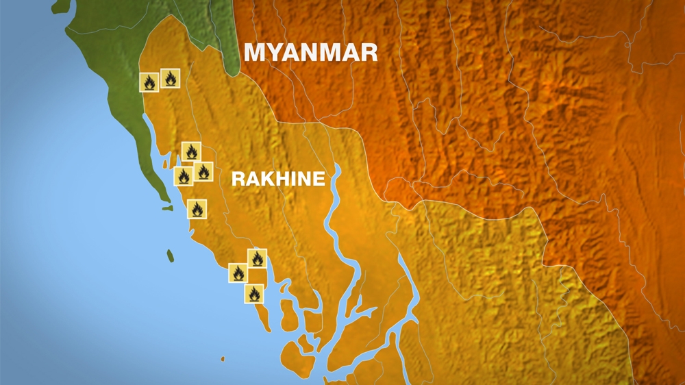 Satelit Tunjukkan Kebakaran Meluas di 10 Wilayah Rakhine Myanmar