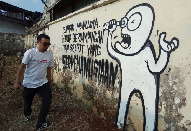 Mengenal Popo, Pelukis Mural Peduli Rohingya