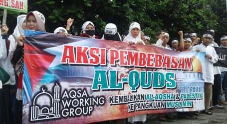 AWG Gelar Aksi Bela Al-Aqsa di Jalan Merdeka Selatan, Jakarta Pusat