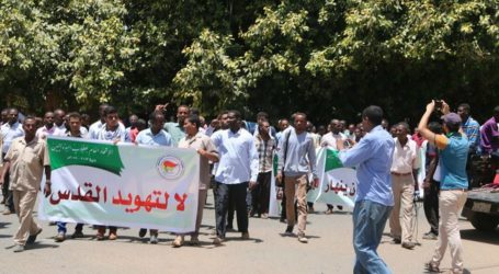 Demo Damai Dukung Palestina di Kantor PBB di Sudan