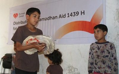 Rumah Zakat Distribusikan 5.055 Roti untuk Anak-anak Pengungsi Suriah di Idlib