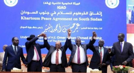 Pimpinan Partai Sudan Selatan Tandatangani Deklarasi Perjanjian Khartoum