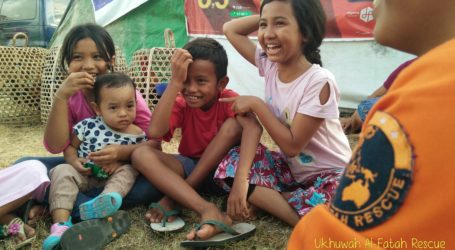 Ukhuwah Al-Fatah Rescue Adakan Trauma Healing Bagi Anak Korban Gempa Lombok