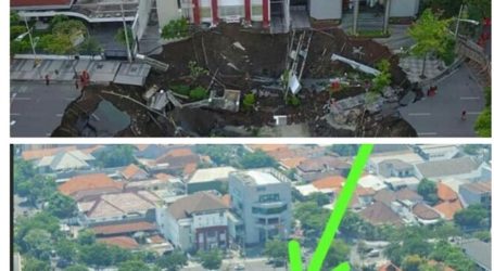 BNPB: Amblesnya Jalan Raya Gubeng Bukan Akibat Sesar Gempa﻿