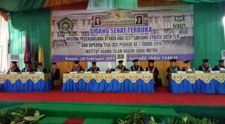 591 Mahasiswa IAIN Metro Lampung Wisuda Diploma, Sarjana dan Pascasarjana