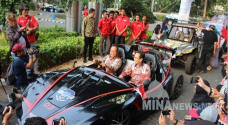 Tim Jambore Kendaraan Listrik Nasional ITS Tiba di Finish  di Jakarta