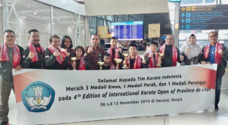 Tim Pelajar Indonesia Raih Tiga Medali Emas Kejuaraan Karate Internasional di Belgia