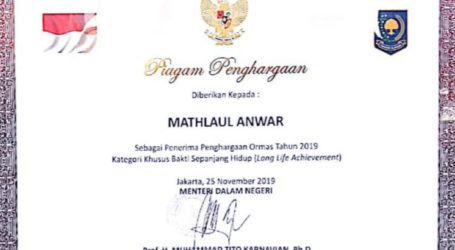Mathla’ul Anwar Raih Penghargaan dari Kemendagri