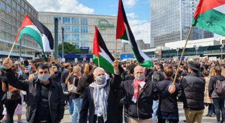 Puluhan Warga Palestina di Berlin Demontrasi Tolak Aneksasi