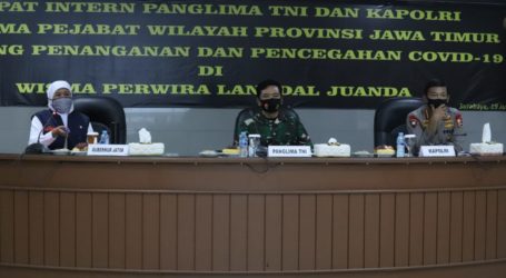 Panglima TNI dan Kapolri Pimpin Rapat Terkait Penanganan Covid-19 di Jatim