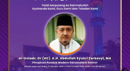 Pimpinan Pondok Modern Darussalam Gontor, Kiai Abdullah Zarkasyi Wafat