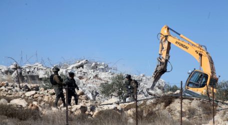 Israel Hancurkan Rumah dan Tembok Pengaman Bangunan Palestina