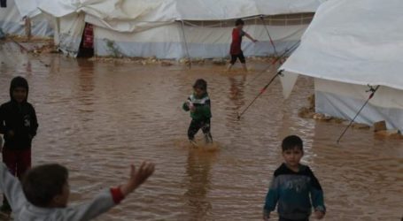 Pengungsi Palestina di Suriah Hadapi Musim Banjir dan Dingin