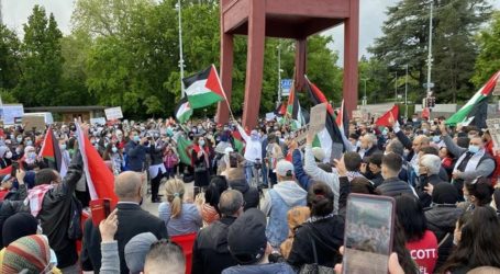 Unjuk Rasa  di Depan Kantor PBB di Jenewa Protes Serangan Israel