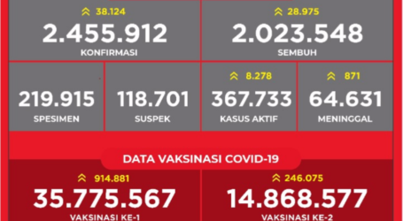 Update Covid-19 Indonesia, Sabtu 9/7: 28.975 Orang Sembuh