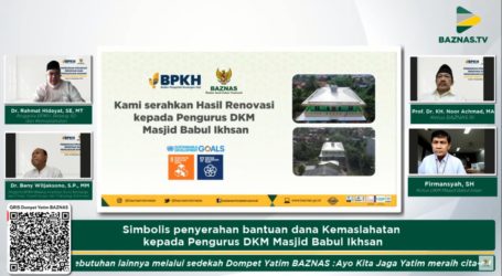 BPKH Bantu Renovasi dan Pengadaan Sarana Masjid Babul Ihsan Palembang Melalui BAZNAS