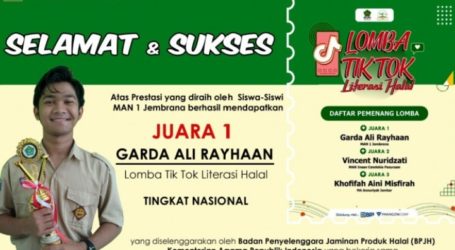 Siswa MAN 1 Jembrana, Bali Juara Kompetisi TikTok Literasi Halal Nasional