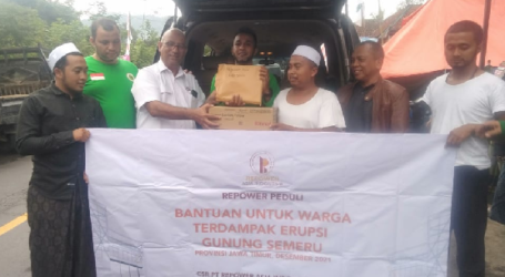 PT Repower Asia Indonesia Sumbangkan Dana dan Logistik untuk Korban Erupsi Semeru