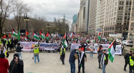 Demonstrasi Besar-besaran di Chicago Kutuk Serangan Israel di Masjidil Aqsa