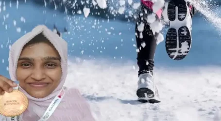 Ayesha Muslimah Berjilbab Pemenang Kedua Maraton Salju Pertama di India