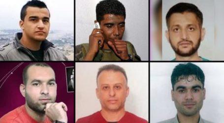 Lima Tahanan Palestina yang Kabur dari Penjara Israel Dijatuhi Hukuman Tambahan
