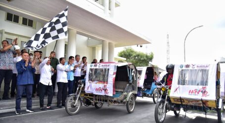 Gubernur Sumut Sosialisasikan HPN 2023 Pakai Ratusan Becak Motor