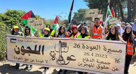 Ribuan Warga Palestina Gelar Aksi Pawai Kepulangan