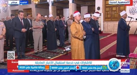 Presiden Mesir El-Sisi Shalat Idul Adha di Masjid Angkatan Udara