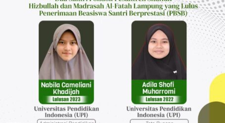Dua Santri Ponpes Al-Fatah Lampung Lolos Beasiswa PBSB Kemenag