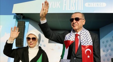 Presiden Turkiye Bersama Ibu Negara Hadiri Demontrasi Solidaritas Pro-Palestina 