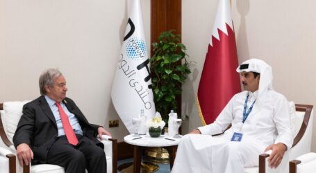 Emir Qatar dan Sekjen PBB Bahas Perkembangan Situasi di Gaza