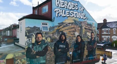 Wajah Para Jurnalis Palestina Diabadikan Seniman Inggris di Jalanan London