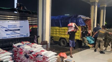 Sebanyak 40 Ton Beras Bantuan Tiba di Posko Banjir dan Longsor Sulsel