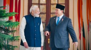 Presiden RI Prabowo Subianto melakukan pertemuan bilateral dengan Perdana Menteri India, Narendra Modi di New Delhi, Sabtu (25/1/2025) (foto: BPMI Setpres)