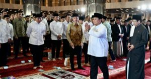 Presiden Republik Indonesia (RI) Prabowo Subianto menghadiri peringatan Maulid Nabi Muhammad Shalallahu alaihi wassalam 1447 Hijriah di Masjid Istiqlal, Jakarta, Kamis (4/9/2025) malam. (Foto: BPMI Setpres)
