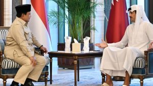 Presiden Republik Indonesia, Prabowo Subianto, melakukan pertemuan resmi dengan Emir Qatar, Syekh Tamim bin Hamad Al-Thani, di Istana Lusail, Doha, Jumat (12/9/2025) (foto: BPMI Setpres)