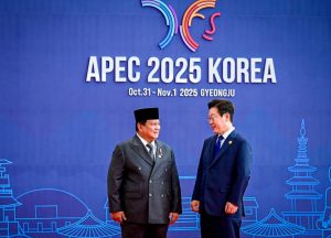 Presiden Republik Indonesia, Prabowo Subianto menghadiri Konferensi Tingkat Tinggi (KTT) Kerja Sama Ekonomi Asia Pasifik (APEC) 2025 yang diselenggarakan di Hwabaek International Convention Centre (HICO), Gyeongju, Republik Korea, pada Jumat, 31 Oktober 2025. (Foto: BPMI Setpres)
