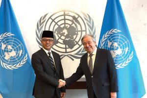Menteri Luar Negeri Republik Indonesia (Menlu RI) Sugiono dan Sekretaris Jenderal PBB António Guterres (foto: Kemlu RI)