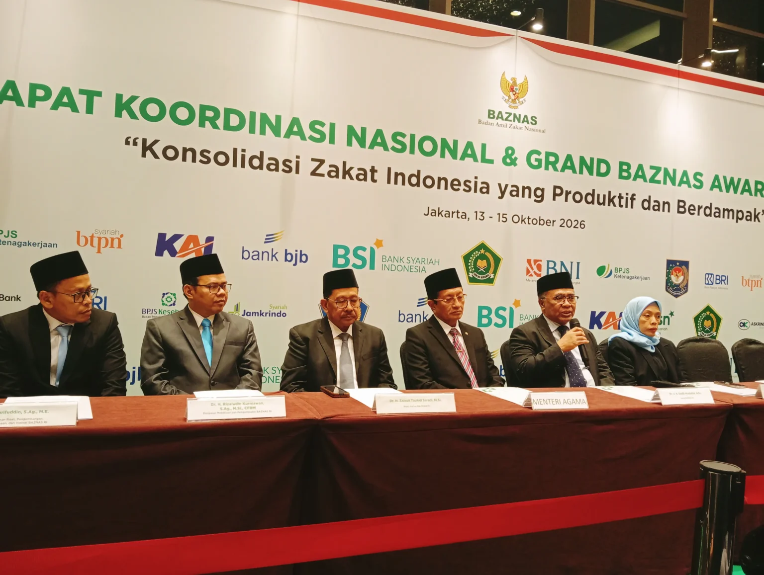 Konferensi Pers Rakornas BAZNAS 2026 di Jakarta, Selasa, 13 Oktober 2026 (Foto: Sajadi/MINA)