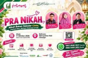 Seminar Pra Nikah bertajuk “Nikah Bukan Sekadar Cinta: Siapkan Ilmu, Mental, Finansial & Fisik” di Ballroom Metropolitan Mall Cileungsi, Kabupaten Bogor, Jawa Barat, Ahad (11/10),
